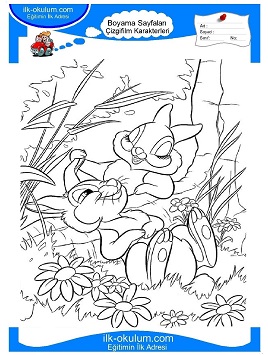 Çocuklar İçin Bambi Boyama Sayfaları 